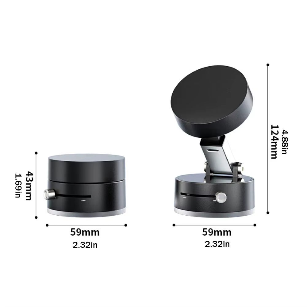 Vacuum Adsorption Magnetic Suction Cup Phone Mount Double Sided Hands-Free Magnetic Cell Phone Holder for Car/Gym/Mirror/Smoot