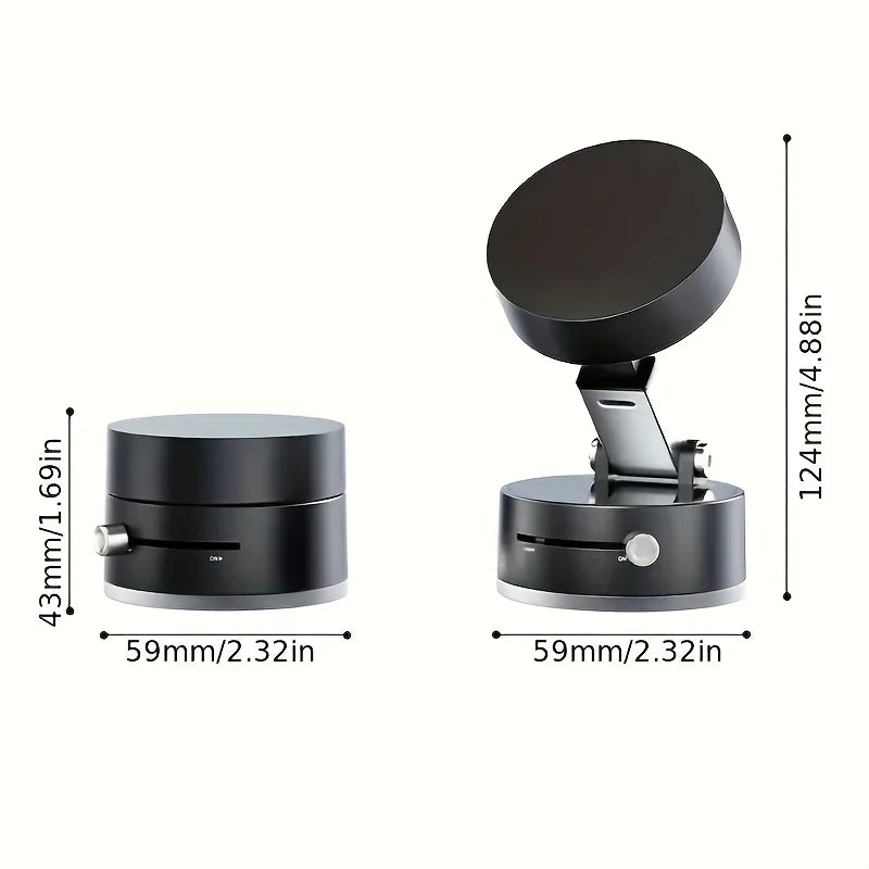 Vacuum Adsorption Magnetic Suction Cup Phone Mount Double Sided Hands-Free Magnetic Cell Phone Holder for Car/Gym/Mirror/Smoot